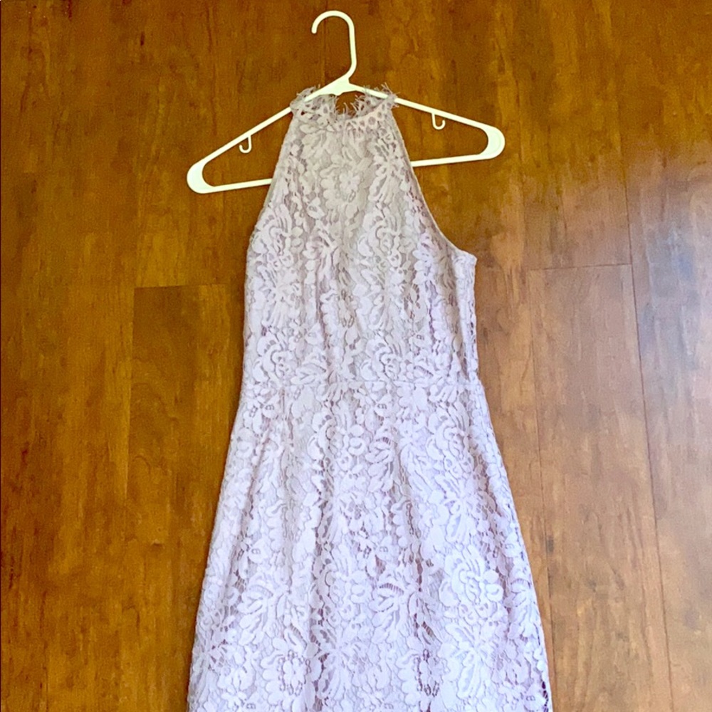 High neck lace dress